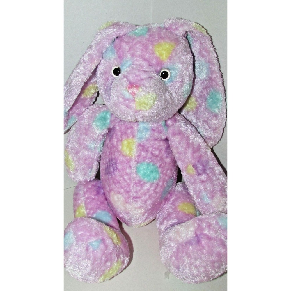 Carlton‎ cards plush purple bunny rabbit Easter eggs dots print textured fur